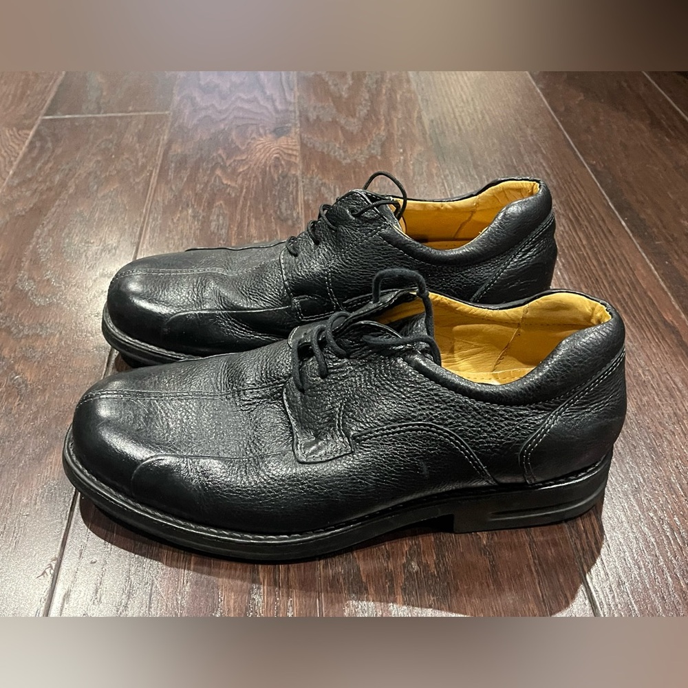 Jos A Bank Black Oxford Travelers Leather Dress Shoes Lace Up Men Size 9D Brazil